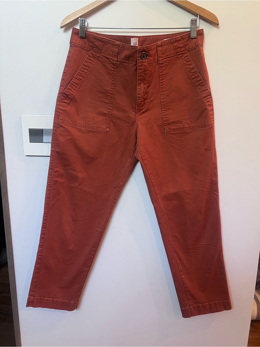 Gap Girlfriend Khaki Pants Size 8 Rust Terracotta Utility